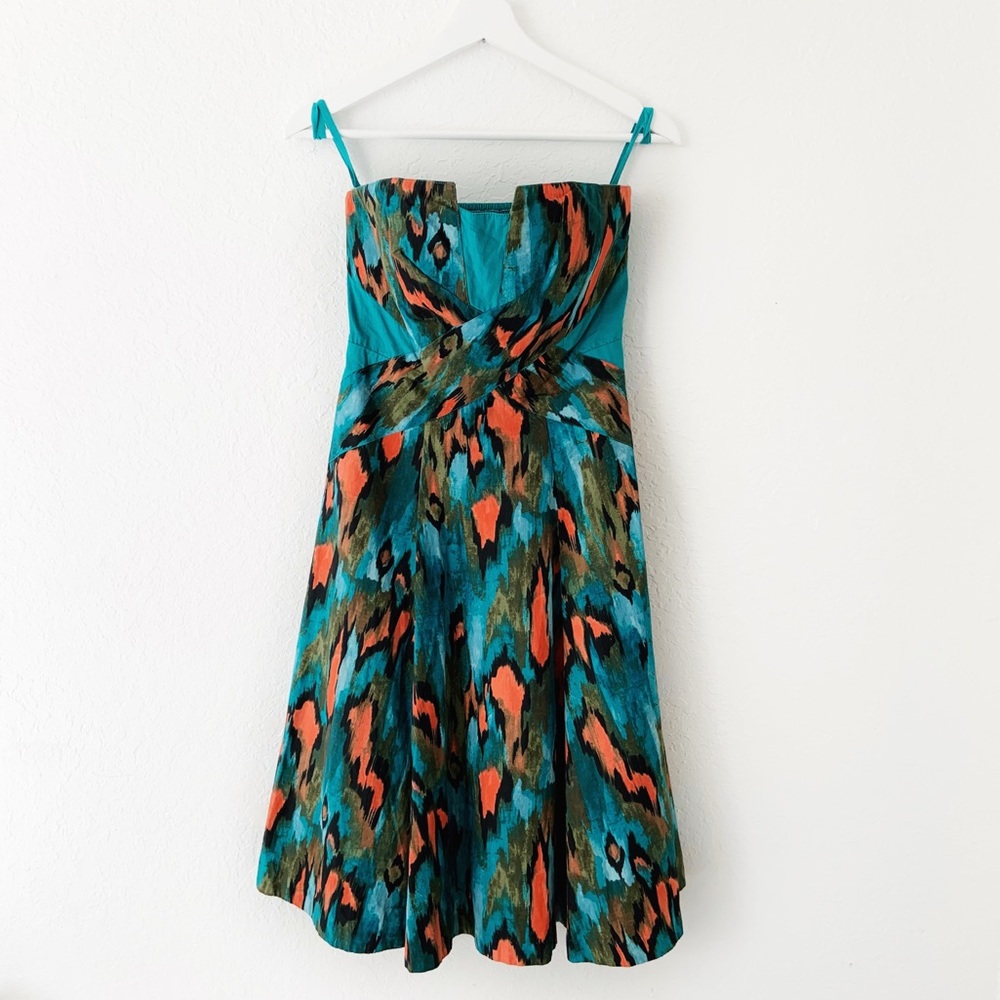 Anthro Girls From Savoy Printed Ikat Midi Dress - Picture 4 of 9